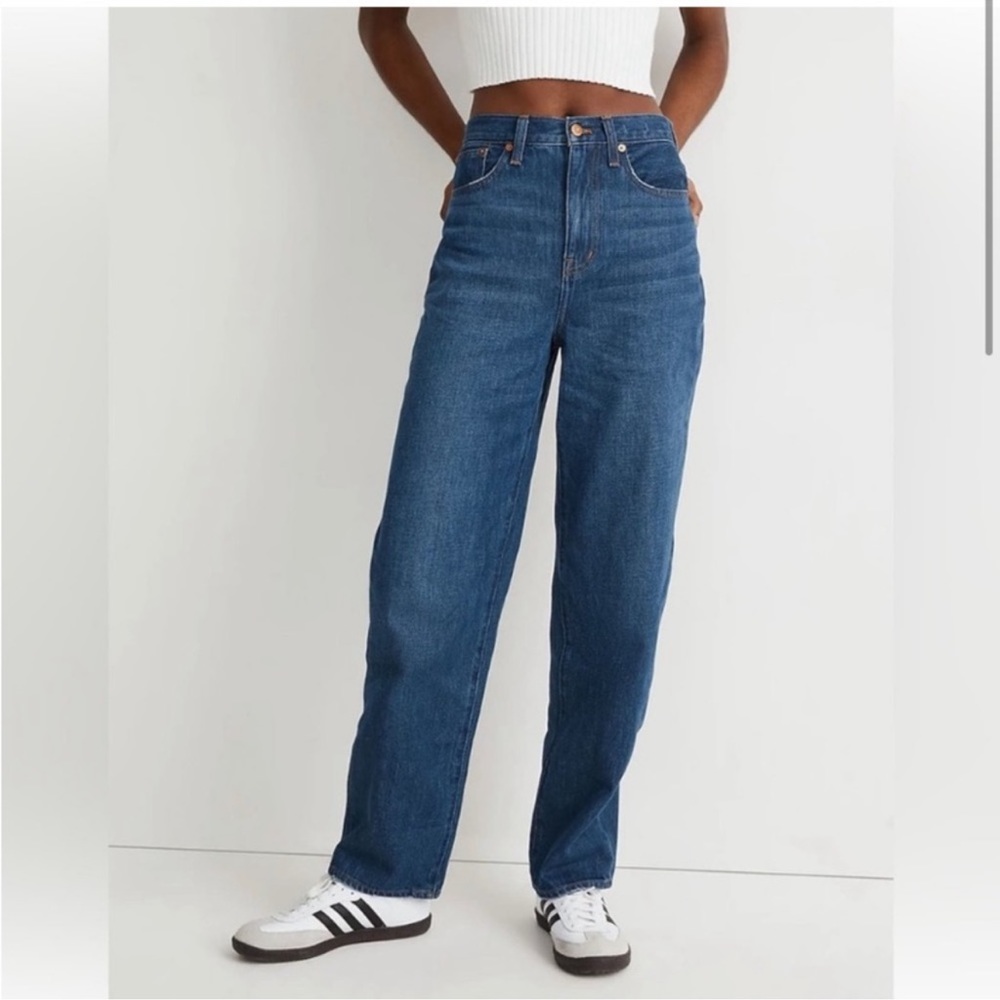 Madewell Baggy Straight Jeans NWT size 31 Dark Wash Straight Leg Denim Hemp